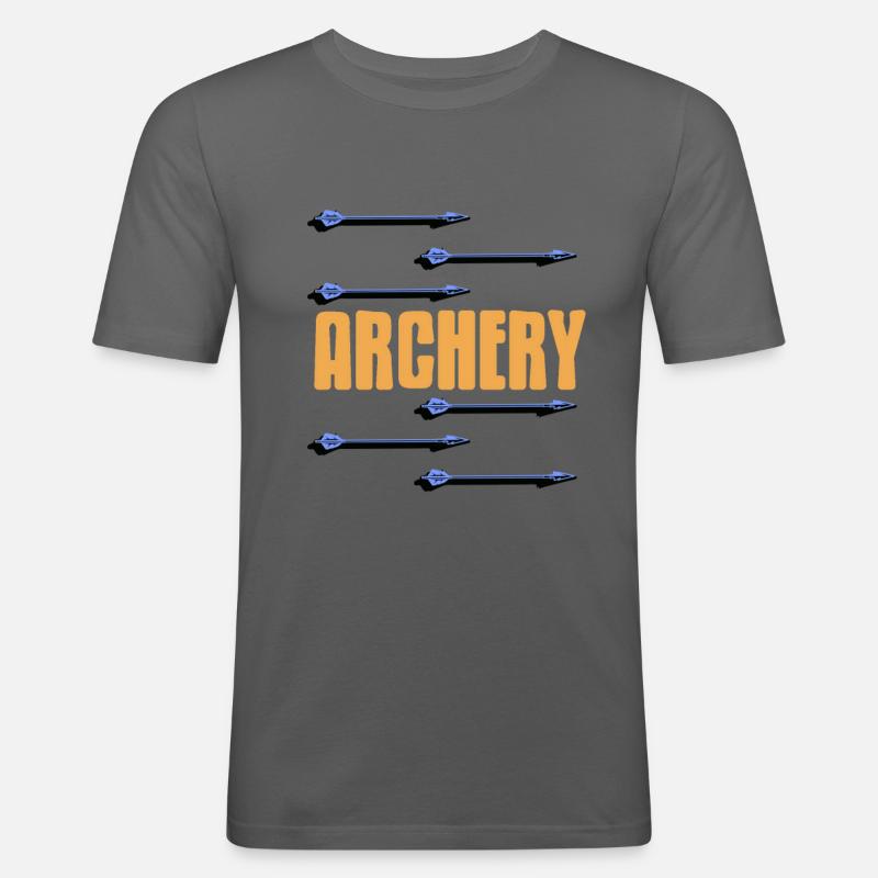 Bogenschießen mit pfeil und bogen - Männer Slim Fit T-Shirt - Graphite