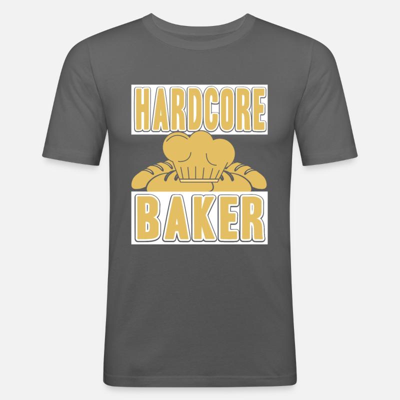 Hardcore Baker - Männer Slim Fit T-Shirt - Graphite