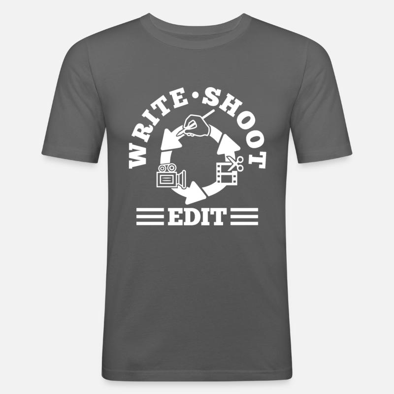 Write Shoot Edit Repeat - Men's Slim Fit T-Shirt - graphite grey