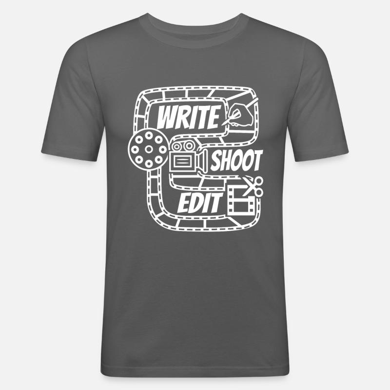 Write Shoot Edit Repeat - Männer Slim Fit T-Shirt - Graphite