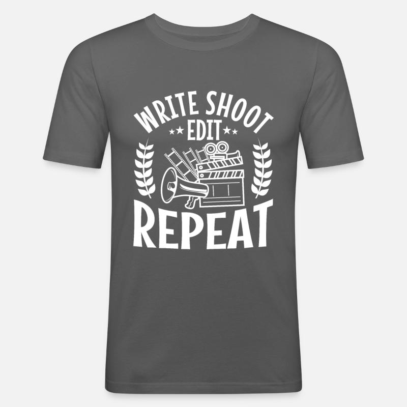 Write Shoot Edit Repeat - Men's Slim Fit T-Shirt - graphite grey