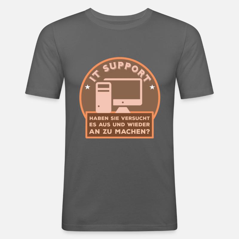 Computer - Tech Support - Männer Slim Fit T-Shirt - Graphite
