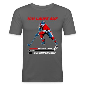 Fantastischen Eishockey Spieler - Eishockey - Männer Slim Fit T-Shirt - Graphite - Vorne - Nik (191cm)