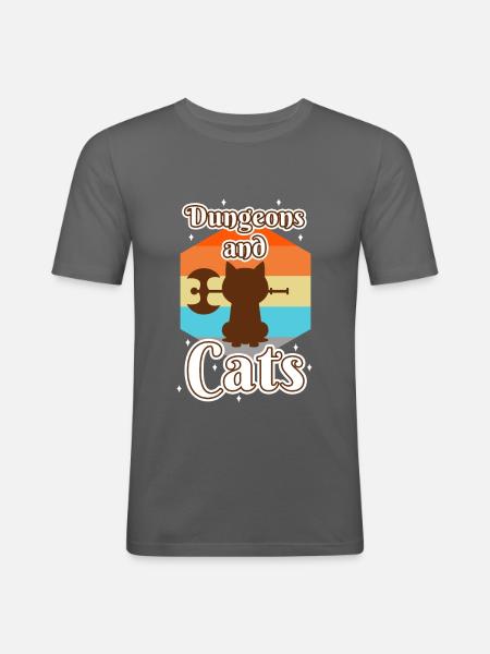 Dungeons and Cats - Men's Slim Fit T-Shirt - graphite grey