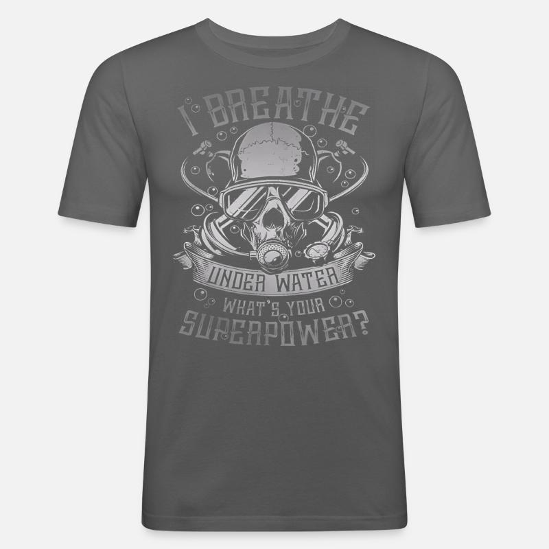 23F 0301 bk - Männer Slim Fit T-Shirt - Graphite