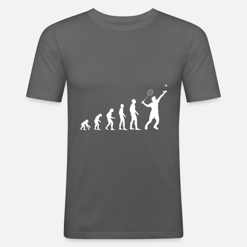 Badminton shuttlecock gift evolution coach - Men's Slim Fit T-Shirt - graphite grey