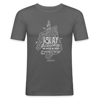 Islay Whisky Tasting Notes - Männer Slim Fit T-Shirt - Graphite - Vorne - Nik (191cm)