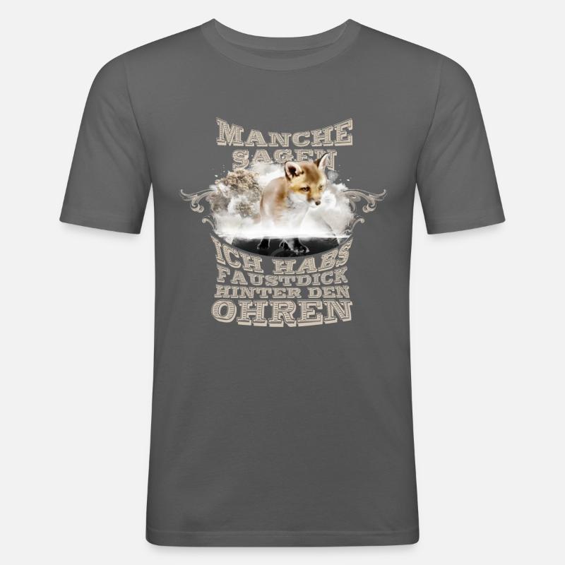 fuchs faustdick bengel - Männer Slim Fit T-Shirt - Graphite