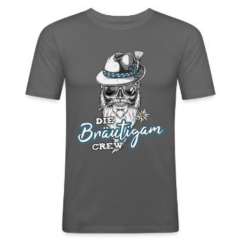 Junggesellenabschied Männer JGA Tracht Team Bayern - Männer Slim Fit T-Shirt - Graphite - Vorne - Nik (191cm)