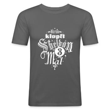 lustiger Spruch, Typografie, big bang theory - Männer Slim Fit T-Shirt - Graphite - Vorne - Nik (191cm)