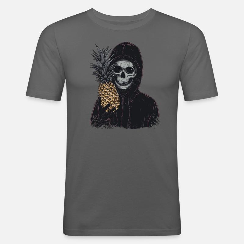 Ananas Horror Schädel - Männer Slim Fit T-Shirt - Graphite