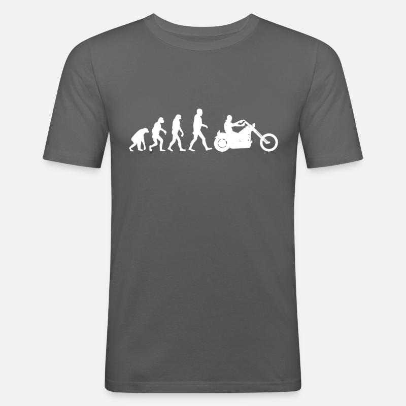 Biker Evolution Chopper - Männer Slim Fit T-Shirt - Graphite