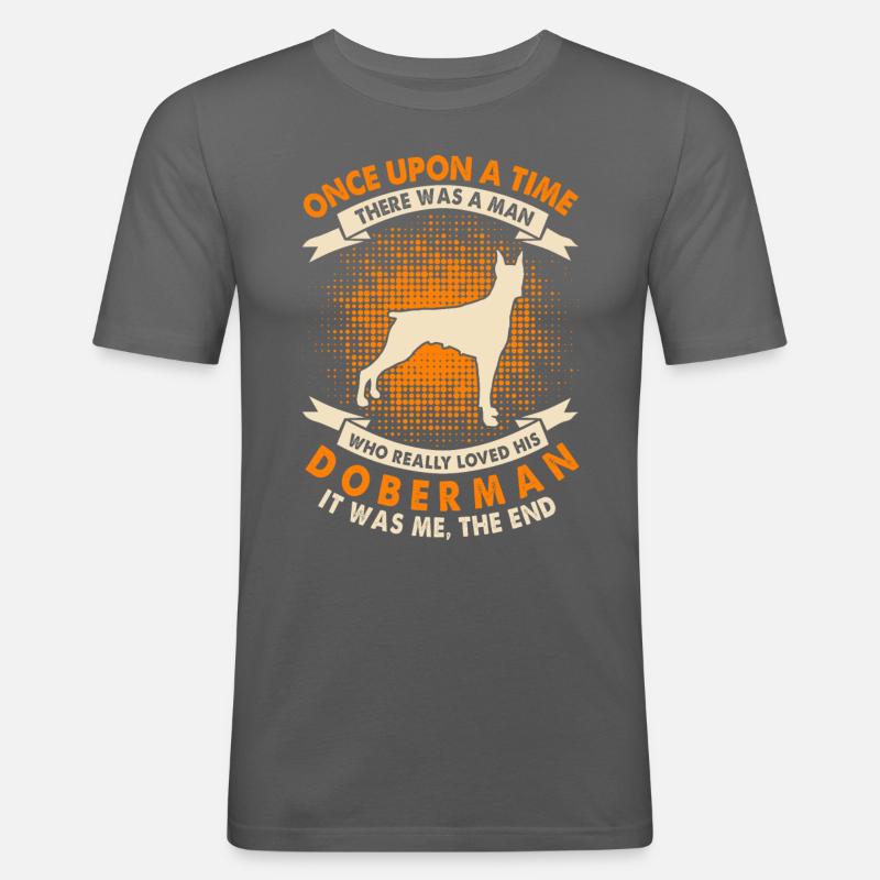 Es War Einmal - Dobermann - Männer Slim Fit T-Shirt - Graphite