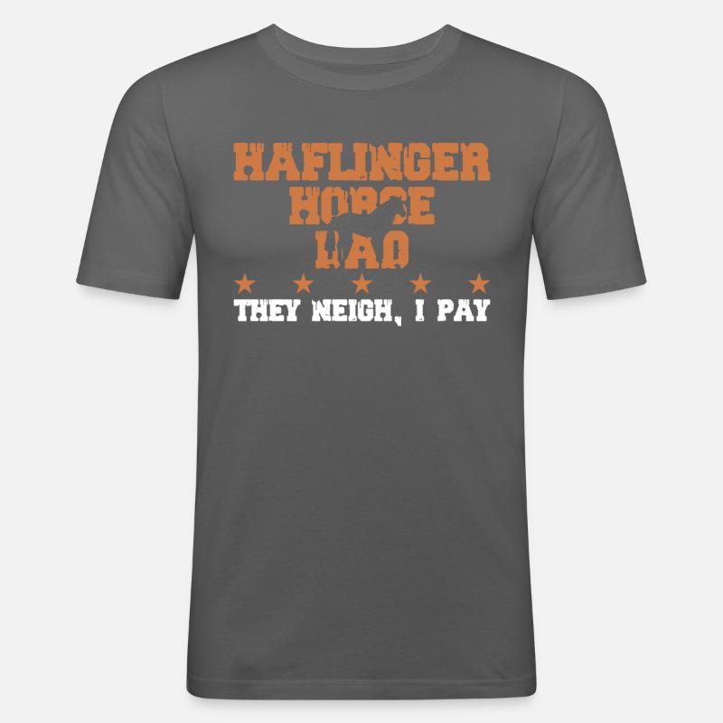 Pferdevater - Haflinger Pferd - Männer Slim Fit T-Shirt - Graphite