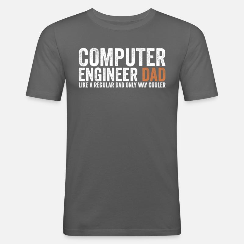 Papa - Computeringenieur - Männer Slim Fit T-Shirt - Graphite