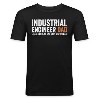 Papa - Industrial Engineer - Men's Slim Fit T-Shirt - black - Front - Nik (191cm)