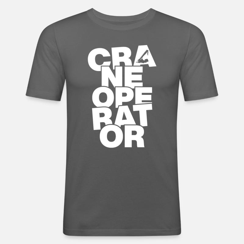 Beruf Arbeit - Kranführer - Männer Slim Fit T-Shirt - Graphite