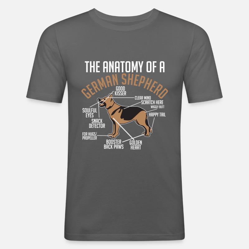 Anatomie Deutscher Schäferhund - Männer Slim Fit T-Shirt - Graphite