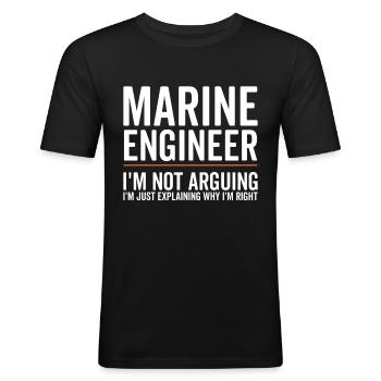Just Explaining - Marine Engineer - Men's Slim Fit T-Shirt - black - Front - Nik (191cm)
