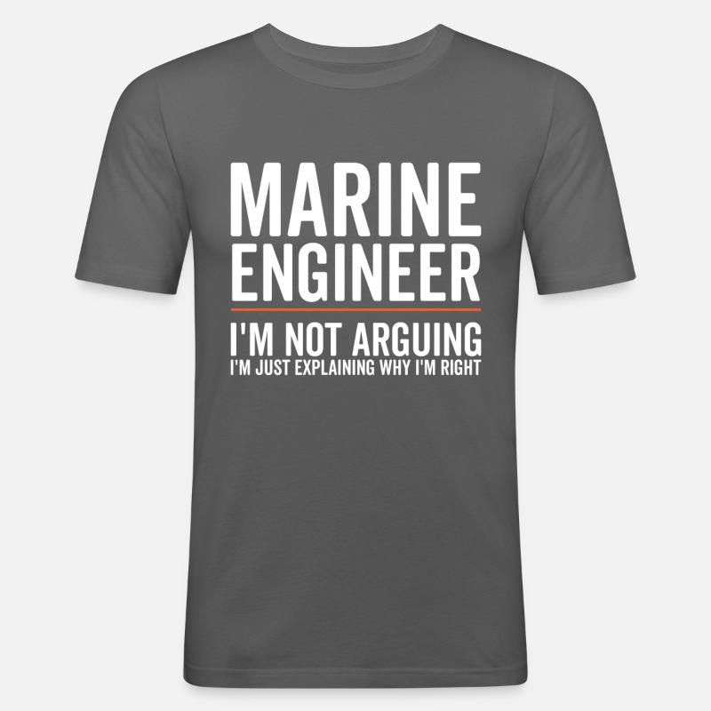 Just Explaining - Marine Engineer - Men's Slim Fit T-Shirt - graphite grey