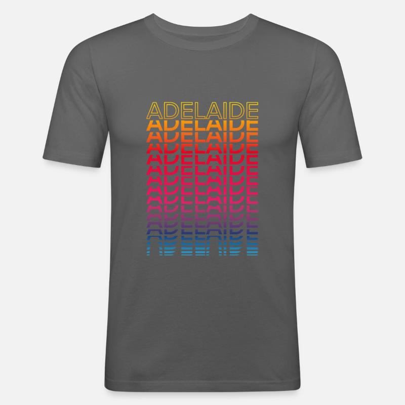 Retro Nostalgisch Stadt - Regenbogen Adelaide - Männer Slim Fit T-Shirt - Graphite