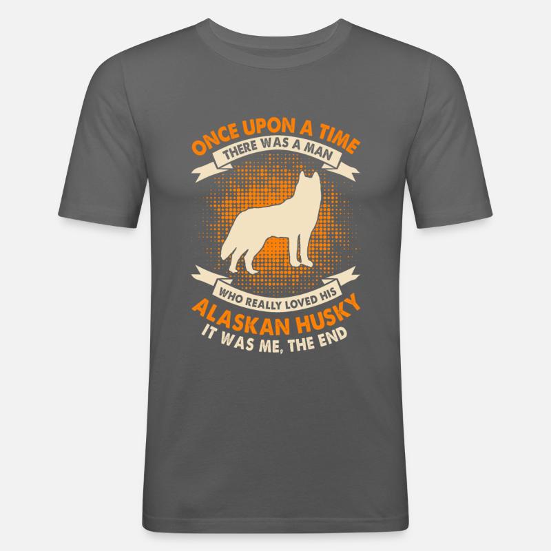 Es War Einmal - Alaskan Husky - Männer Slim Fit T-Shirt - Graphite