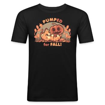 Pumped For Fall - Men's Slim Fit T-Shirt - black - Front - Nik (191cm)