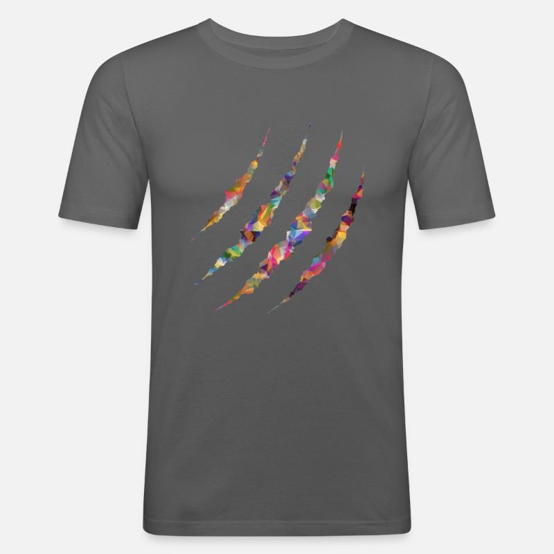 Monster, scratch design - Men's Slim Fit T-Shirt - graphite grey