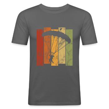 Parachutiste parachutiste - T-shirt près du corps Homme - gris graphite - Devant - Nik (191cm)