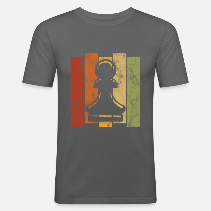 Échecs rétro échecs d’échecs - T-shirt près du corps Homme - gris graphite