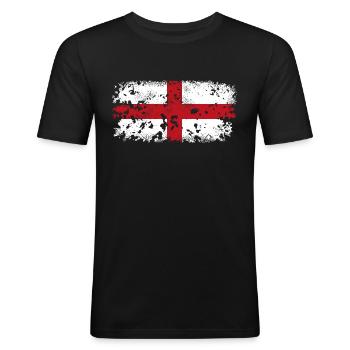 Genoa St. George's Cross - Men's Slim Fit T-Shirt - black - Front - Nik (191cm)