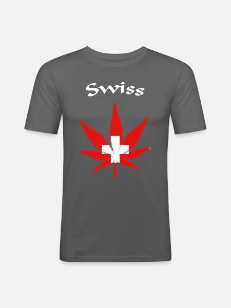 Swiss Schweiz - Männer Slim Fit T-Shirt - Graphite