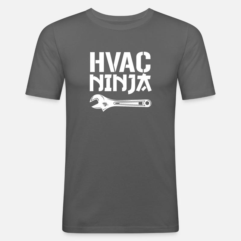HVAC Ninja, Technician - Männer Slim Fit T-Shirt - Graphite