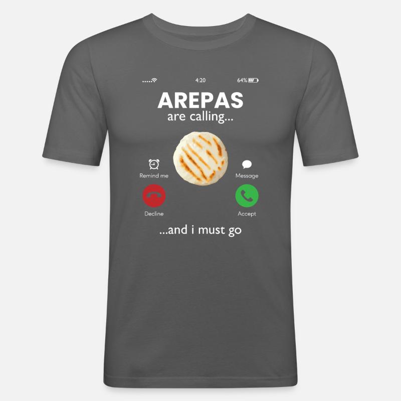 arepas are calling, arepas - Männer Slim Fit T-Shirt - Graphite