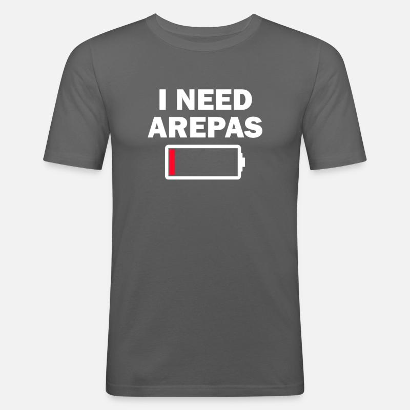 i need arepas - Männer Slim Fit T-Shirt - Graphite