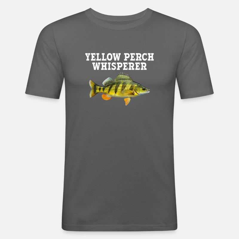 Yellow Perch whisperer, Yellow Perch - Männer Slim Fit T-Shirt - Graphite