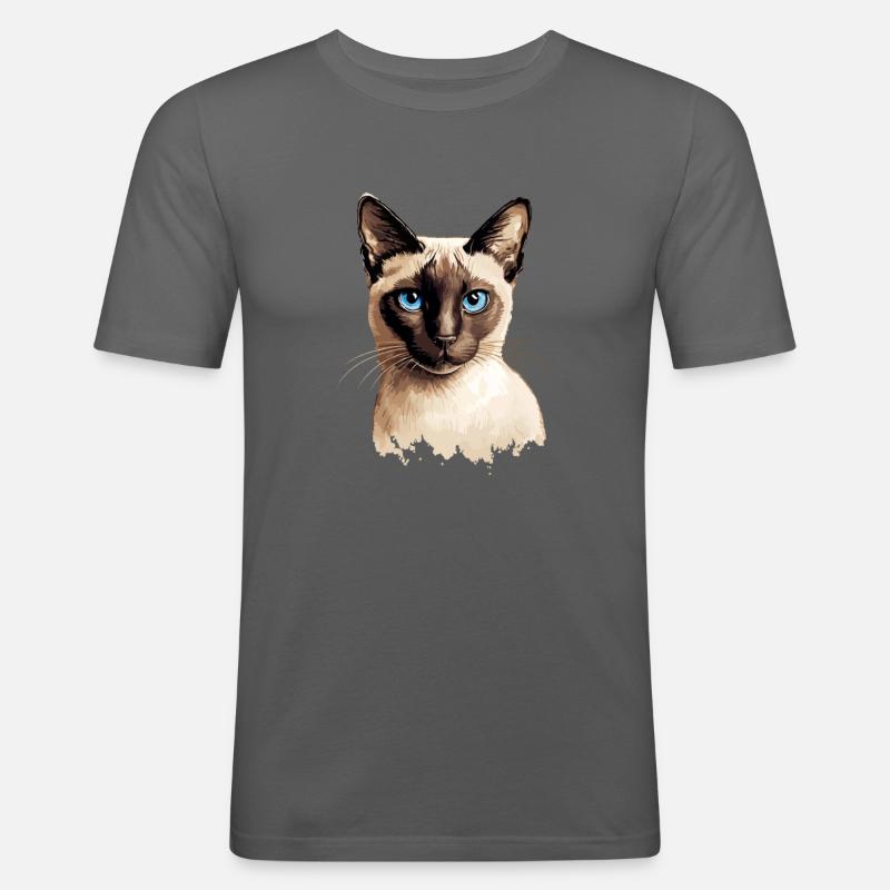 siamese cat - Männer Slim Fit T-Shirt - Graphite