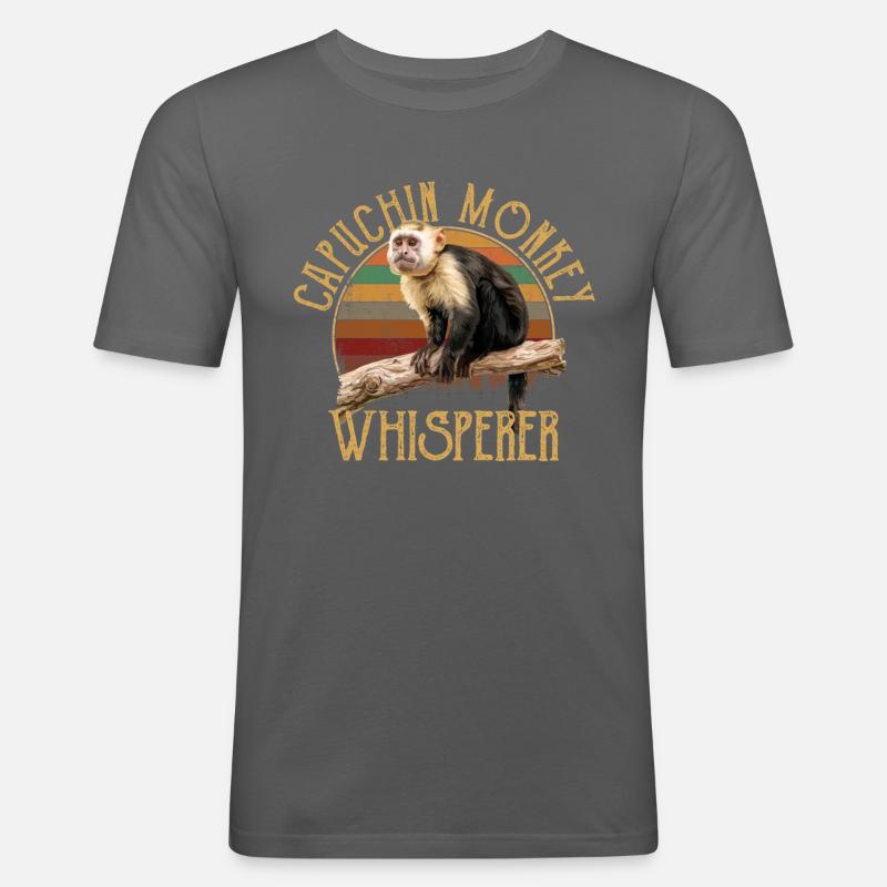 Capuchin monkey whisperer - Männer Slim Fit T-Shirt - Graphite