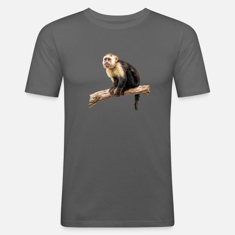 Capuchin monkey whisperer - Männer Slim Fit T-Shirt - Graphite