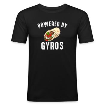 Gyros Squad Greek Food - Men's Slim Fit T-Shirt - black - Front - Nik (191cm)