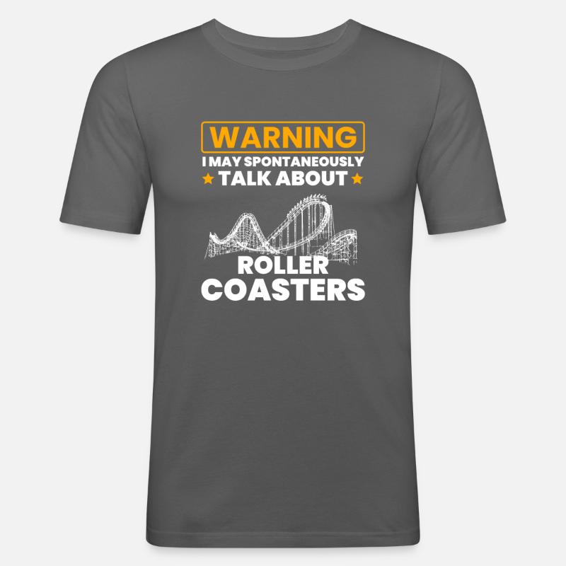 talk spontaneously rollercoasters - Männer Slim Fit T-Shirt - Graphite