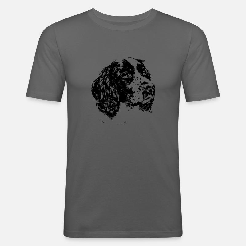 springer spaniel - Männer Slim Fit T-Shirt - Graphite