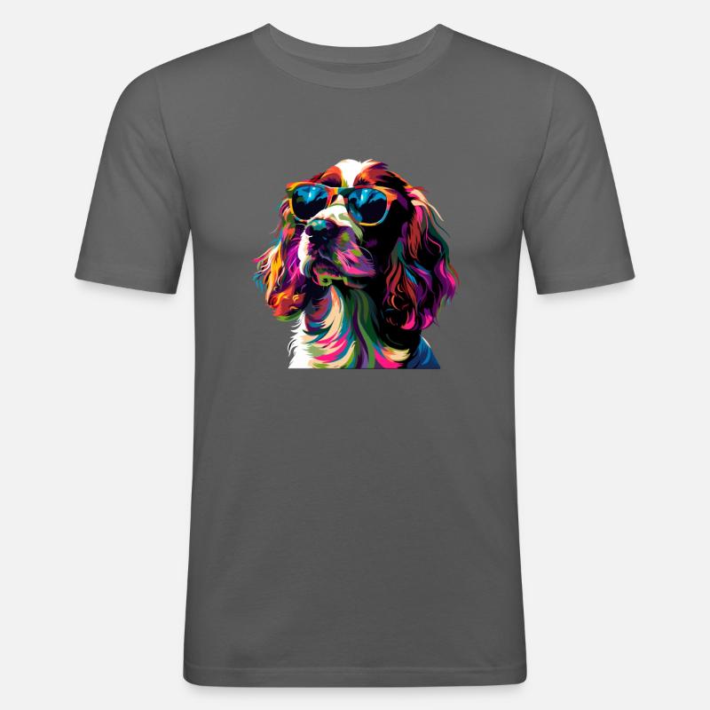 springer spaniel - Männer Slim Fit T-Shirt - Graphite