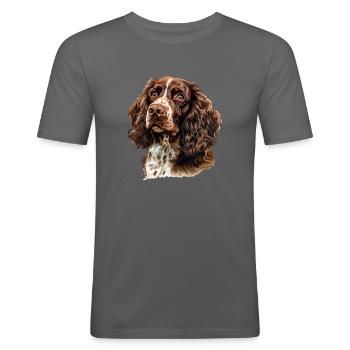 Springer Spaniel - Men's Slim Fit T-Shirt - graphite grey - Front - Nik (191cm)