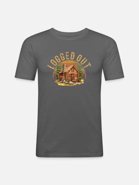 Cabane déconnectée, cabine extérieure - T-shirt près du corps Homme - gris graphite