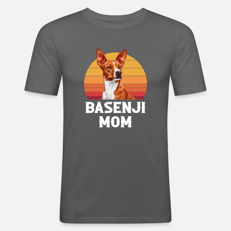 basenji mom, basenji - Männer Slim Fit T-Shirt - Graphite