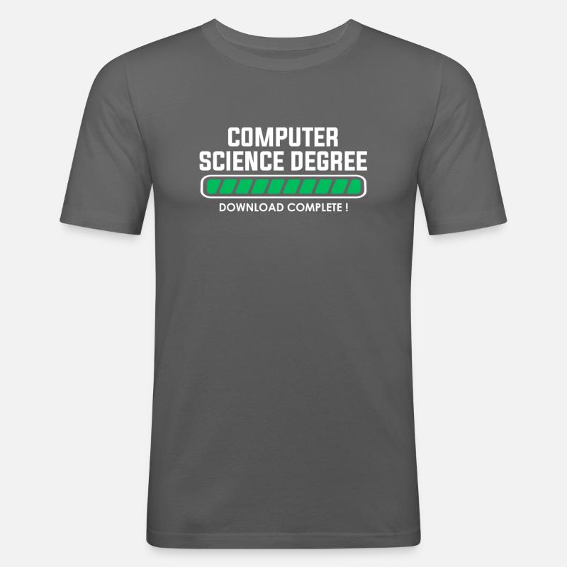computer science degree - Männer Slim Fit T-Shirt - Graphite
