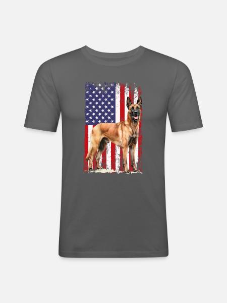 Belgian Malinois - Männer Slim Fit T-Shirt - Graphite