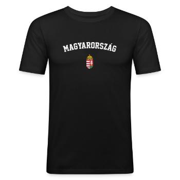 Magyarorszag, Ungarn, Ungarisch - Männer Slim Fit T-Shirt - Schwarz - Vorne - Nik (191cm)