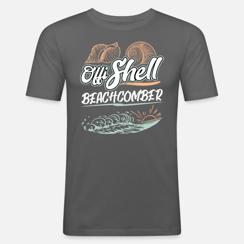 Offishell Beachcomber - Coquille - T-shirt près du corps Homme - gris graphite